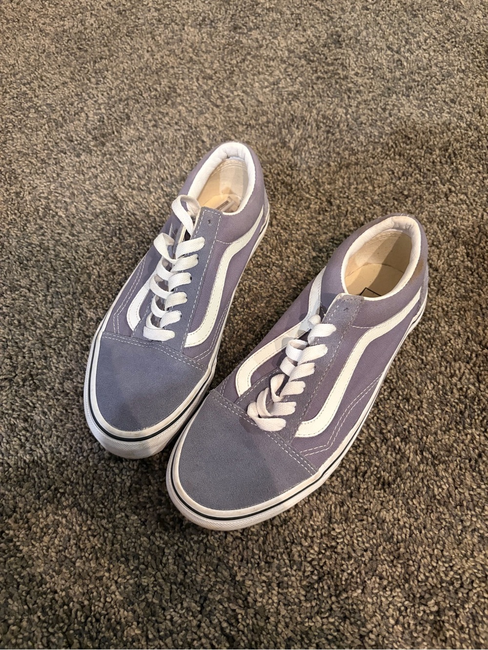 Vans Lavender and White Old Skool Sneakers